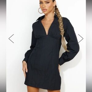 NWT Hello Molly MUST HAVE SHIRT DRESS BLACK 4 Y2K  90s LBD